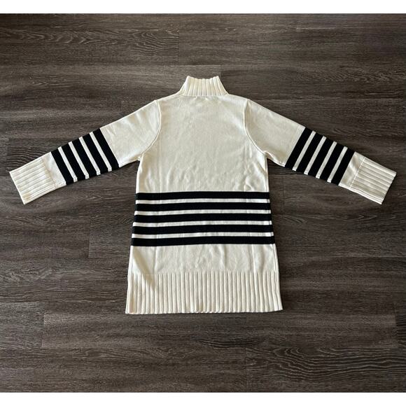 NWT Line & Dot Abbey‎ Sweater Dress Ivory Black Stripe Turtleneck Knit Large - Picture 9 of 16
